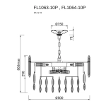 Люстра подвесная Сonstancia Chrome FL1064-10P, E14х10