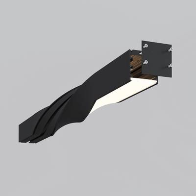 Радиусный профиль 35x35 Twist 180° черный, ALM-3535R-B-T-180°-0.5M. TM Maytoni