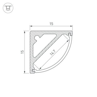 Профиль SL-KANT-H15-3000 ANOD (Arlight, Алюминий)