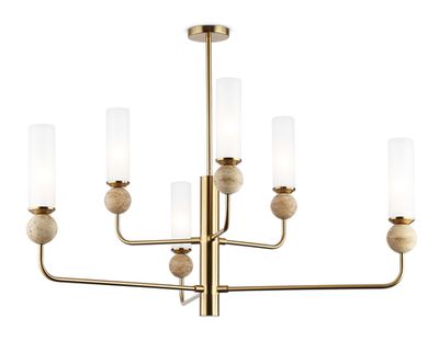 Светильник на штанге LH53251/6 BS/FR латунь/белый матовый E14*6 max 40W D1050*1445