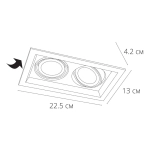 Точечный встраиваемый светильник Arte Lamp CANIS A6661PL-2BK, 2хGU10