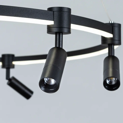 Подвесная люстра Arte Lamp RING A2186SP-1BK, 1хLED