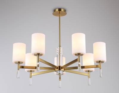 Светильник подвесной LH56263/7 BS/FR латунь/белый матовый E27/7 max 60W D750*590