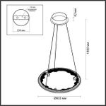 7001/44L HIGHTECH ODL25 253 Подвесной светильник черный ice crack/акрил разд. Вкл. с ПДУ IP20 LED 44W 1309Лм 3000/3800/4800K CRI &gt; 90 CAYON