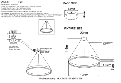 Люстра Crystal Lux MUCHOS SP88W LED GOLD 0980/301N