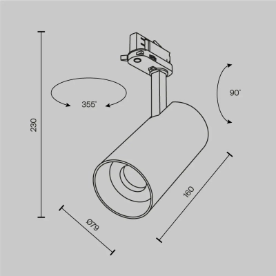 Трековый светильник Фокус / Focus Led Trinity 2700-5000K 30Вт 36°, TR197-3-30WCCT-M-B. TM Maytoni