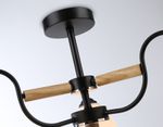 Светильник подвесной TR3033241/3 BK/CH/LW/FR черный/хром/светлое дерево/белый матовый E27*3 max 60W D610*290