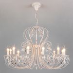 Люстра подвесная с хрусталем 3305/12 белый с золотом / прозрачный хрусталь
