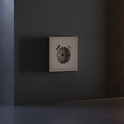 VLS001014 Накладка для розетки с заземлением и защитными шторками, с USB A+C, S70 (капучино). (ТМ Maytoni)