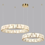5072/100L HALL ODL24 597 золото/прозрачный/белый/металл/хрусталь/алебастр Люстра LED 80W 3700K CROSSA