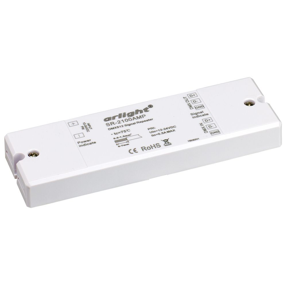 Усилитель DMX-сигнала SR-2100AMP (12-24V, 1CH) (Arlight, IP20 Пластик, 3 года)