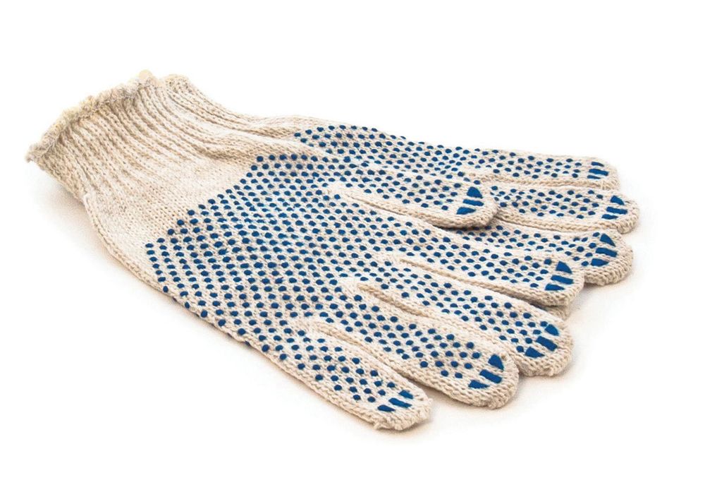 Перчатки х/б с ПВХ (4 нитки)