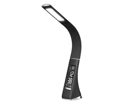 Светодиодная настольная лампа с дисплеем DE509 BK черный LED 3000-6400K 6W+LCD 2W