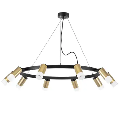 LR0204001 Люстра RULLO 10х50W GU10 ЧЕРНЫЙ/ЗОЛОТО (571020+214440-10+202431-10)