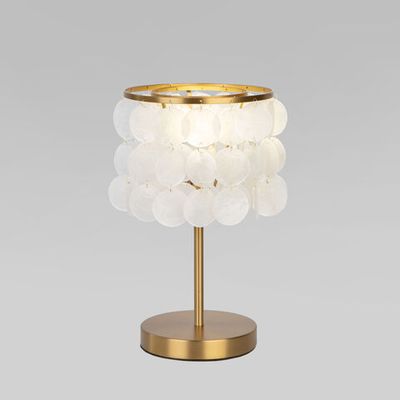 Настольный светильник с перламутром 208101 латунь/перламутр
