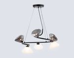 Светильник подвесной LH15003/6 BK/FR/SM черный/белый матовый/дымчатый G9*6 max 40W D630*1150