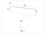 Светильник светодиодный диммируемый для шинопровода Magnetic 220V GL1223 GD золото IP20 18W 3000K-6400K 36° D55*120 (Без ПДУ)