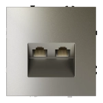 VLS060204 Розетка компьютерная встраиваемая VOLTUM S70 двойная RJ45+RJ45 кат.6, (шелк). (ТМ Maytoni)