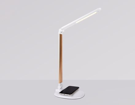 Светодиодная настольная лампа с беспроводной зарядкой DE525 GD золото LED 3000-6400K 7W