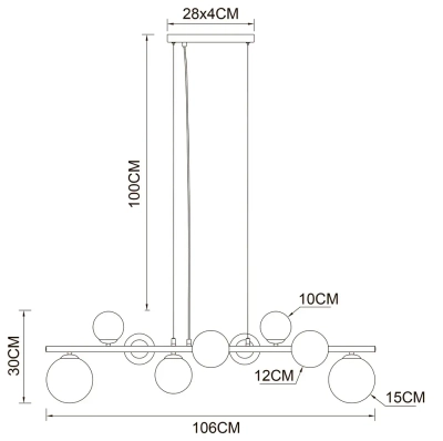 Подвесная люстра Arte Lamp GEMINI A2243SP-9PB, 9хG9
