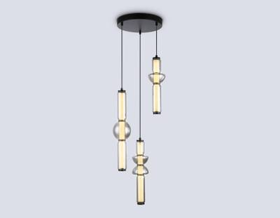 Светильник светодиодный подвесной LH11026/3 BK/SM черный/дымчатый 40W 3000K D380*1720