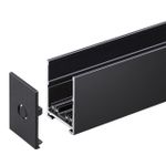 135299 PORT NT25 200 черный Шинопровод накладной/подвесной в комплекте заглушки 2шт, крышка и соединит. планка, 1м IP20 90-240V VECTOR