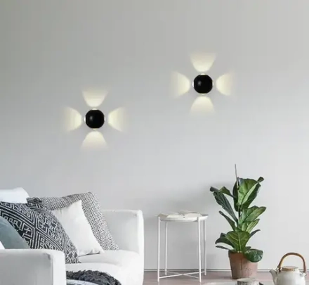Настенный светодиодный светильник FW135 BK/S черный/песок LED 4200K 12W D100*100