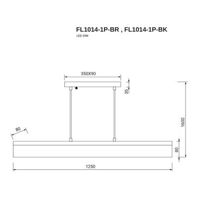 Подвесной светильник Adagio FL1014-1P-BR, LED