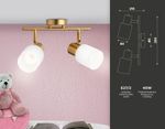 Настенно-потолочный спот TR3969/2 BS/FR латунь/белый матовый  E27*2 max 40W 260*80*210