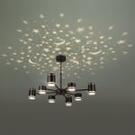 8234/8C COMFI LN25 черный, металл/акрил Люстра потолочная LED GX53 8*10W + LED-проектор 4*5W 2700К 220V VIRSAVA