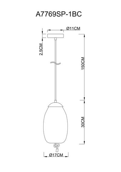 Подвесной светильник Arte Lamp CODY A7769SP-1BC, LED