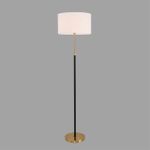 8358/1F CLASSI медь/черный/белый, металл/текстиль Торшер E27 60W 220V IRISA