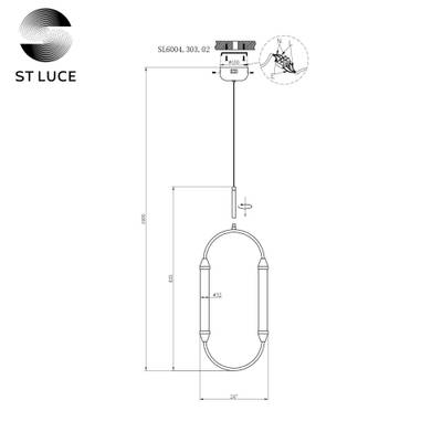 SL6004.303.02 Подвес ST-Luce Латунь/Белый LED 2*4W 3000K