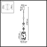 5444/1 PENDANT ODL_EX26 031 бежевый/античная бронза/металл/керамика Подвес E27 1*40W KARELIA