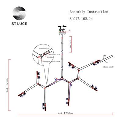 SL947.102.14 Люстра потолочная ST-Luce Серебристый/Белый G9 14*3W