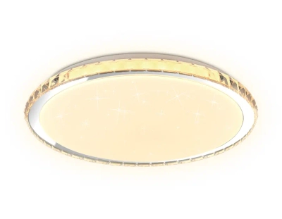Светодиодный светильник c подсветкой RGB FF501 CH хром 60W 3000-6400K D400*70 (ПДУ ИК)