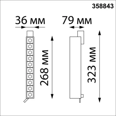 358843 PORT NT22 306 черный Светильник трехфазный трековый светодиодный IP20 LED 4000K 16W 220V ITER