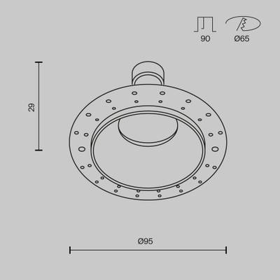 Встраиваемый светильник Share GU10 10Вт IP 54 DL126-GU10-TRS-W. TM Maytoni