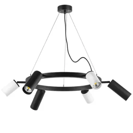 LR016873363 Люстра RULLO 6х50W GU10 ЧЕРНЫЙ/БЕЛЫЙ (571016+214487-3+214436-3)