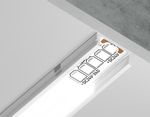 Алюминиевый профиль накладной GP1700WH белый/матовый рассеиватель 2000*15.5*6, 2 заглушки, 4 крепления в комплекте (для ленты до 11мм)
