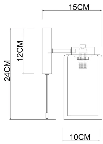 Бра Arte Lamp LEO A7027AP-1BK, 1хE14