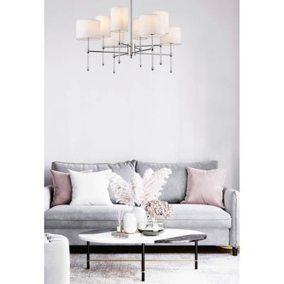 6589/6C CLASSI LN25 60 хром/белый, металл/текстиль Люстра потолочная E14 6*40W 220V LATTI