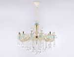 Подвесная люстра с хрусталем TR4929/12 GD/WH/CL золото/белый/прозрачный E14*12 max 40W D910*680