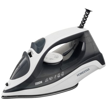 Утюг HomeStar HS-4009 бело-черный (2000Вт, пар, керамическая подошва, антинакипь)