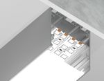 Алюминиевый профиль накладной/подвесной "Profile System" GP3050AL серебро/матовый рассеиватель 2000*42*45, 2 заглушки, 4 крепления в комплекте (для ленты до 33,4мм)