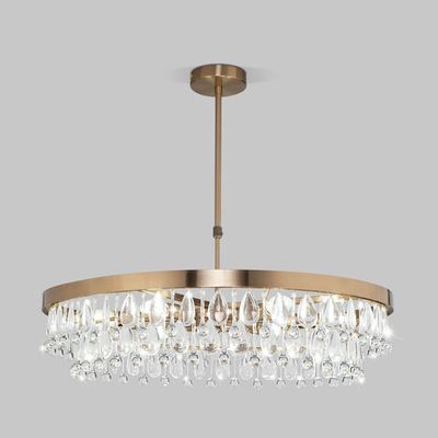 Умная потолочная люстра с хрусталем 60165/6 латунь