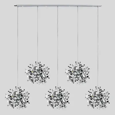 L5PL721134 Подвес пятерной линейный EXTRA 5x3x5W(led) G9  (721134 - 5 + 572164 -1) ХРОМ Lightstar