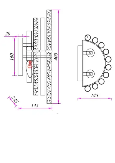 Настенный светильник ARTE LAMP MATILDA A1064AP-2CC, 2хE14