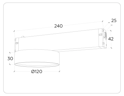 Светильник светодиодный диммируемый для шинопровода Magnetic 220V GL1381 BK черный IP20 15W 3000K-6400K 120° D115/232*115*77 (Без ПДУ)