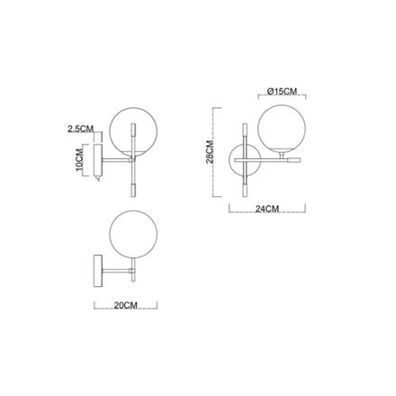 Бра Arte Lamp ARKAB A2225AP-1BK, 1хE14